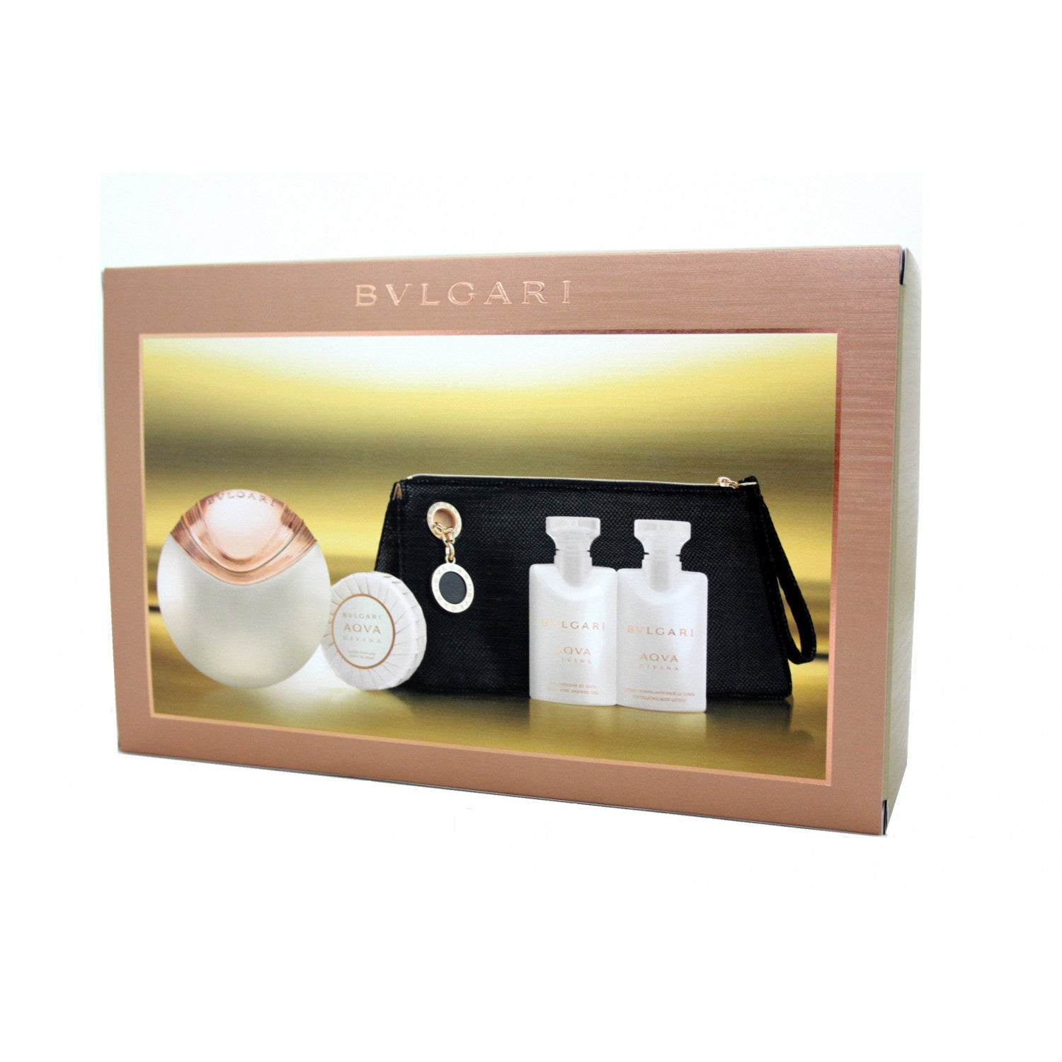 Bvlgari Aqva Divina Eau de Toilette Set 65 ml + 40 ml Körpermilch + 40 ml Duschgel + 50 gr Seife + Tasche