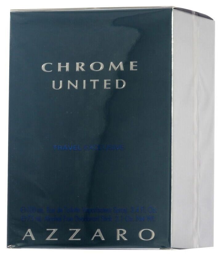 Azzaro Chrome United EDT Geschenkset EDT 100 ml + 75 ml Deodorant Stick