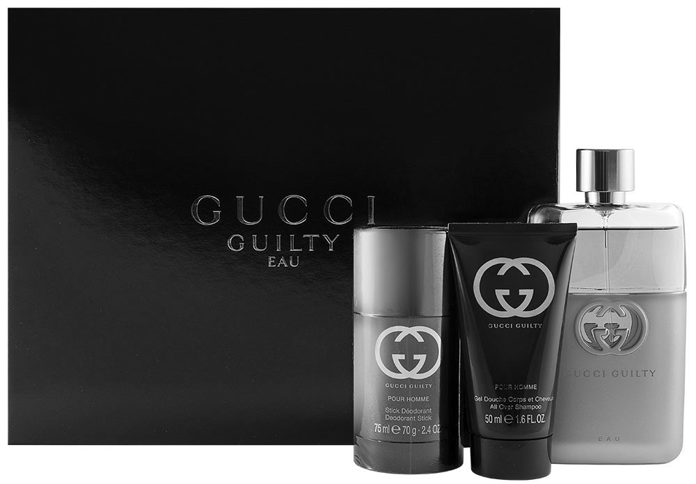 Gucci Gucci Guilty Eau Pour Homme EDT Geschenkset EDT 90 ml + 75 ml Deodorant Stick + 50 ml Duschgel