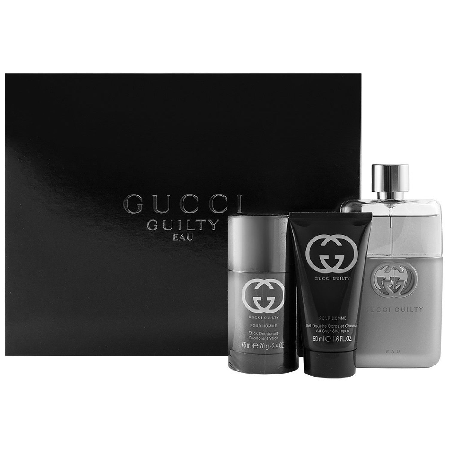 Gucci Gucci Guilty Eau Pour Homme EDT Geschenkset EDT 90 ml + 75 ml Deodorant Stick + 50 ml Duschgel