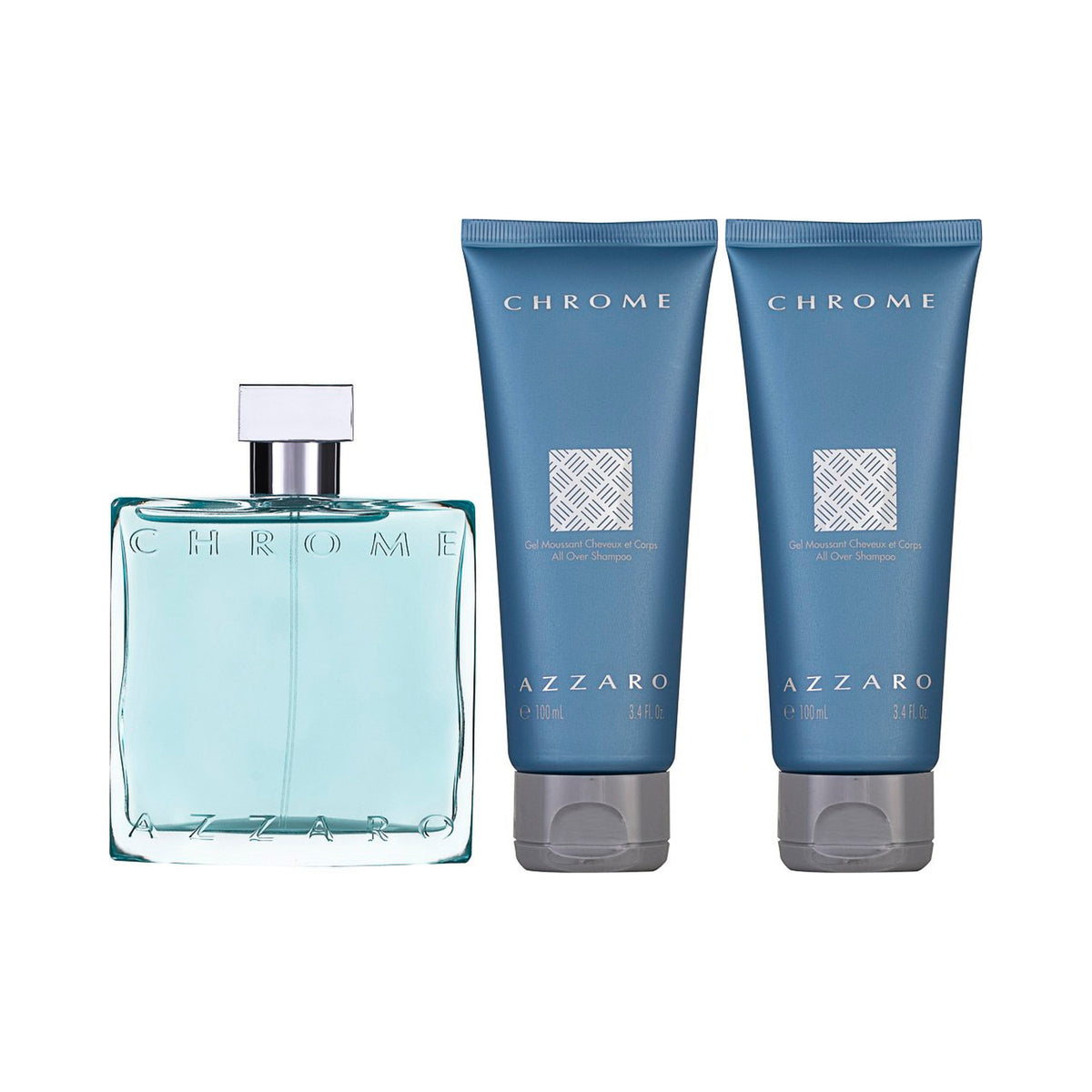 Azzaro Chrome Eau de Toilette  Set 100 ml + 2 x 75 ml Shampoo