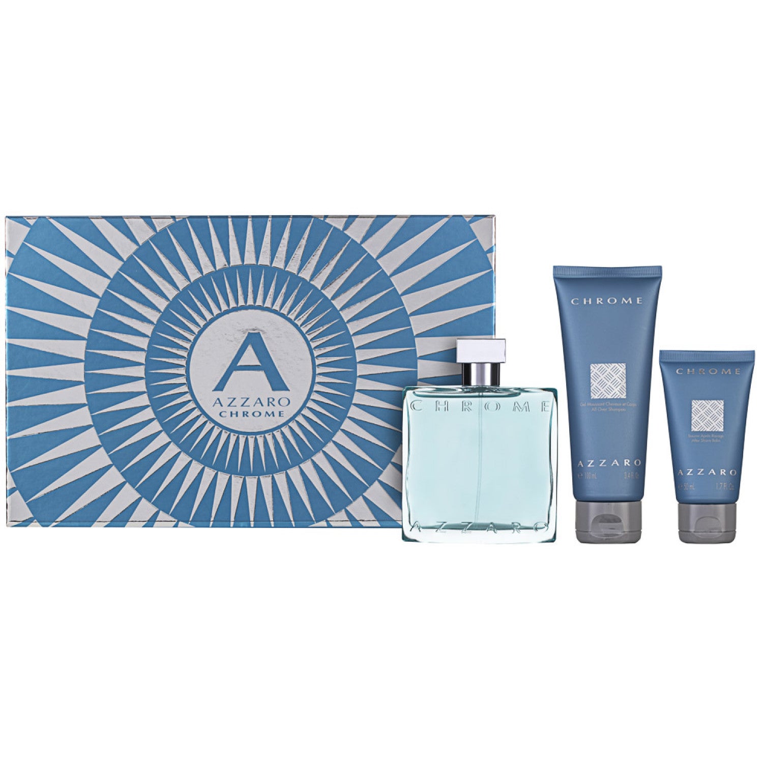 Azzaro Chrome Eau de Toilette  Set 100 ml + 100 ml Shampoo + 50 ml Aftershave Balm