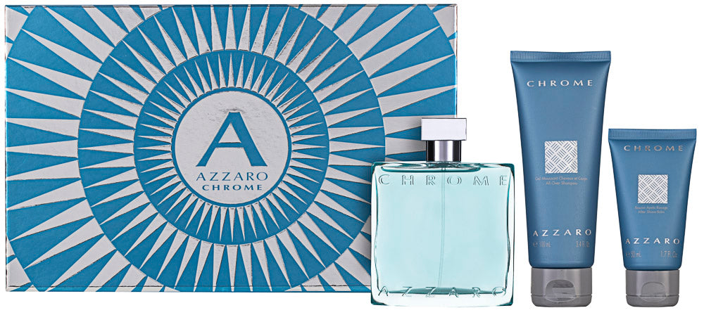 Azzaro Chrome Eau de Toilette  Set 100 ml + 100 ml Shampoo + 50 ml Aftershave Balm