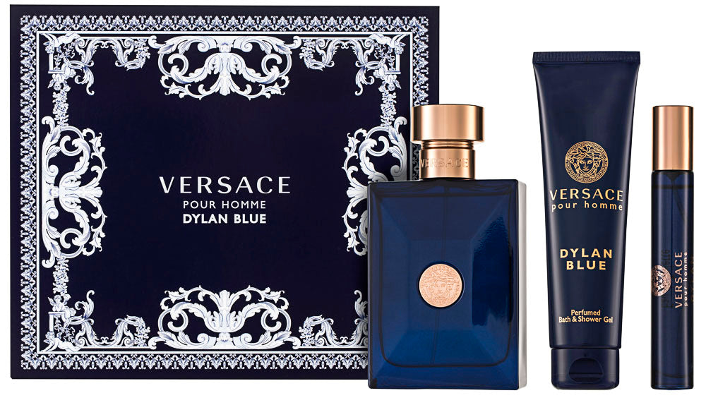 Versace Dylan Blue Pour Homme Eau de Toilette Set 100 ml + 10 ml + 150 Duschgel