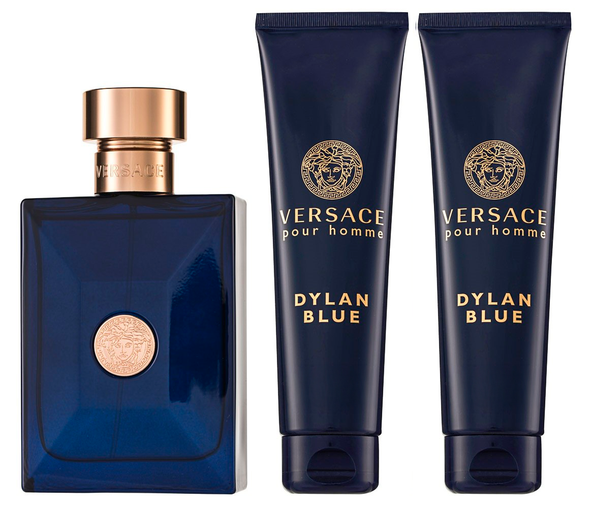 Versace Dylan Blue Pour Homme Eau de Toilette Set 50 ml + 50 ml Duschgel + 50 ml Aftershave Balm