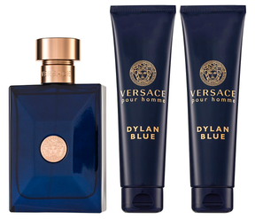 Versace Dylan Blue Pour Homme Eau de Toilette Set 50 ml + 50 ml Duschgel + 50 ml Aftershave Balm
