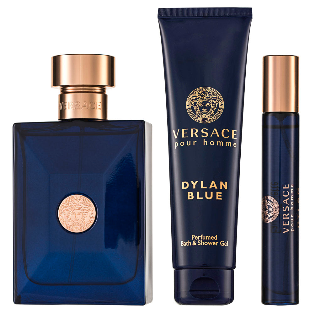 Versace Dylan Blue Pour Homme Eau de Toilette Set 100 ml + 10 ml + 150 Duschgel