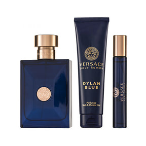Versace Dylan Blue Pour Homme Eau de Toilette Set 100 ml + 10 ml + 150 Duschgel