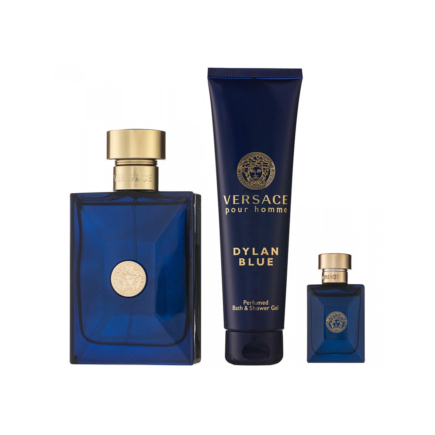 Versace Dylan Blue Pour Homme Eau de Toilette Set 100 ml + 150 ml Duschgel + 5 ml