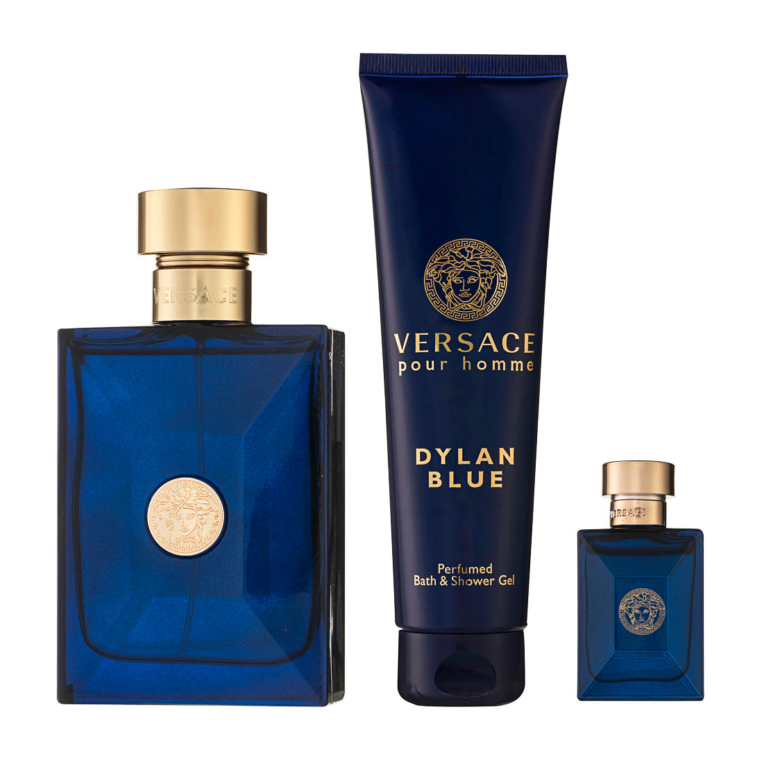 Versace Dylan Blue Pour Homme Eau de Toilette Set 100 ml + 150 ml Duschgel + 5 ml