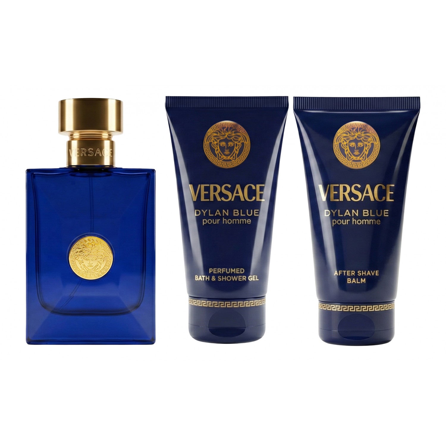 Versace Dylan Blue Pour Homme Eau de Toilette Set 50 ml + 50 ml Aftershave Balm + 50 ml Duschgel