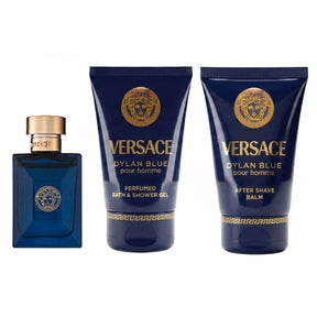 Versace Dylan Blue Pour Homme Eau de Toilette Set 5 ml + 25 ml Duschgel + 25 ml Aftershave Balm