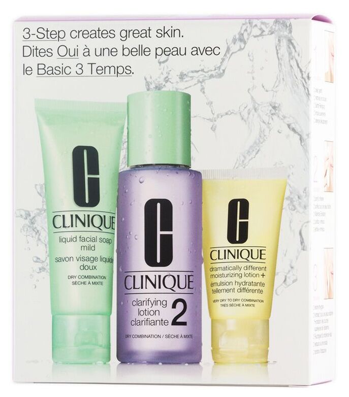 Clinique 3 Step Intro Kit Skin Type 2  50 ml Liquid Facial Soap + 100 ml Clarifying Lotion + 30 ml Moisturizing Lotion