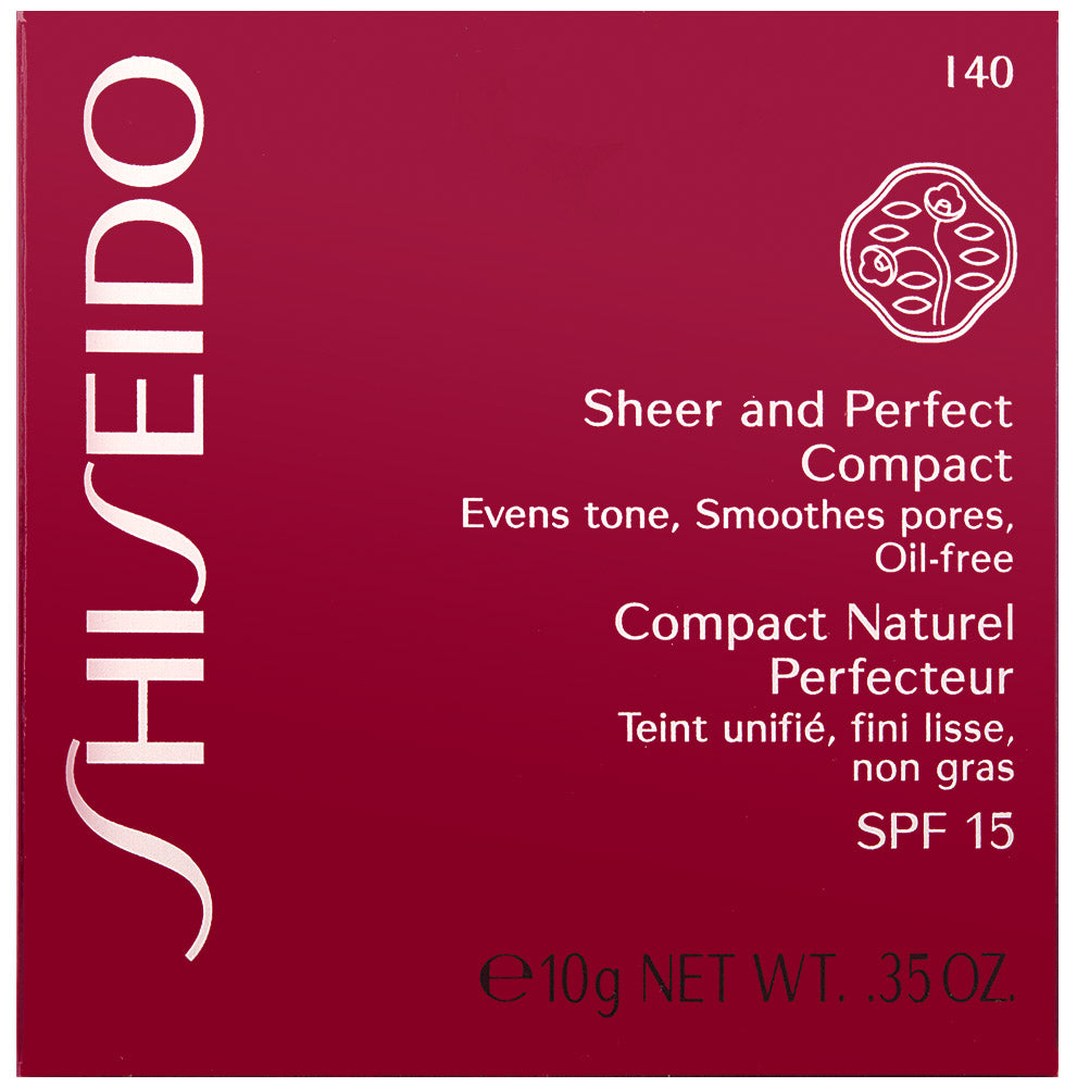Shiseido Sheer and Perfect Compact Puder SPF 15 10g / I40 Natürlich Hellbeige Farbe